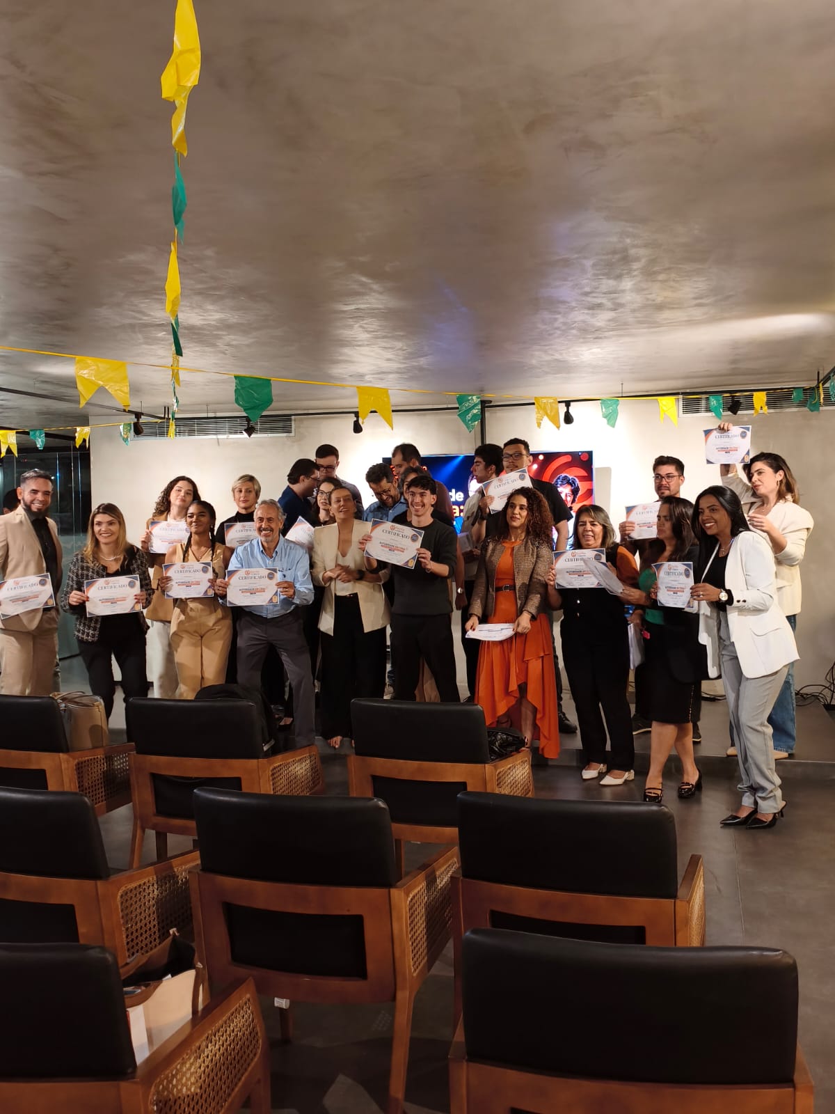 Turma 1 reunida no encerramento da imersão